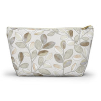 Cherry Plum Leaves Accessory Pouch w T-bottom in Brown